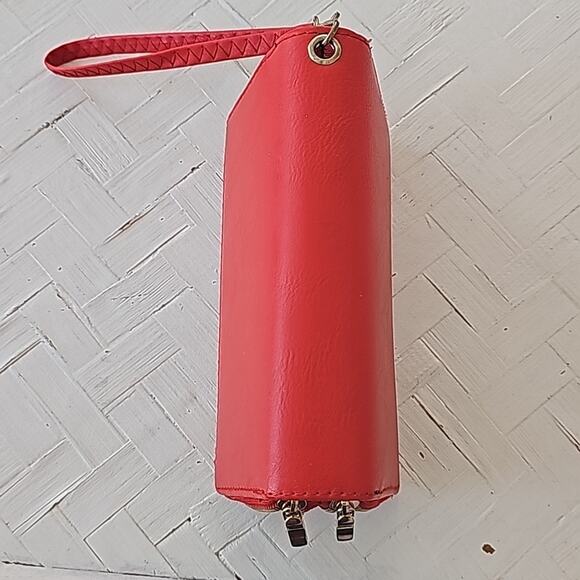 Unbranded Red Wallet w/Strap Two Compartments Credit Card Slots 7.5" x 4" x 2" - Picture 8 of 8